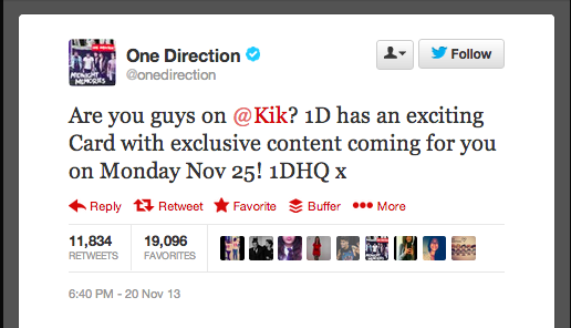 One Direction Tweet