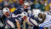 FOXBORO, MA - JANUARY 18: Tom Brady #12 of the New England Patriots calls a play in the first quarter against the Indianapolis Colts of the 2015 AFC Championship Game at Gillette Stadium on January 18, 2015 in Foxboro, Massachusetts. (Photo by Maddie Meyer/Getty Images)