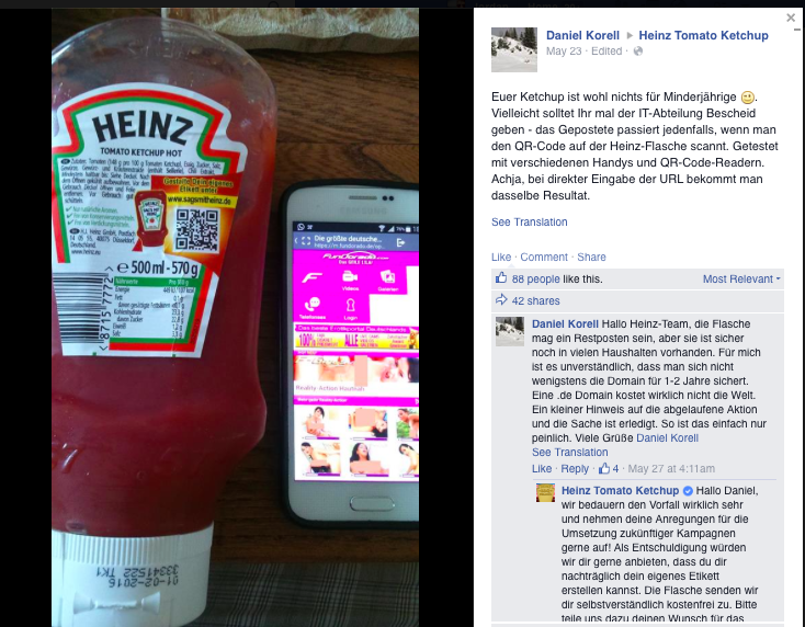 Facebook Heinz