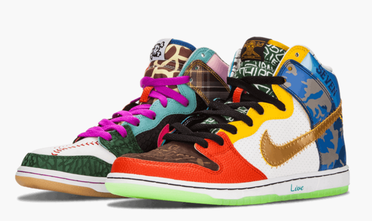 The $30,000 Nike What The Doernbecher Dunk High sneakers on Stadium Goods.