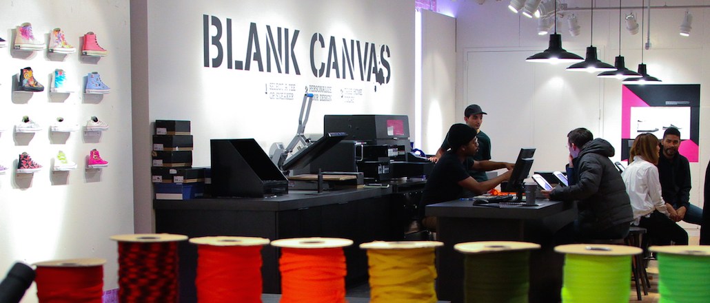 the scenes at Converse's in-store 'Blank Canvas' customization shop - Digiday
