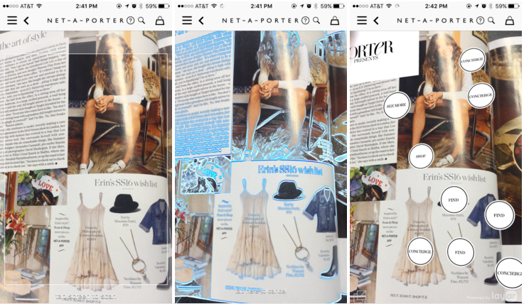 A page in Porter on the left, the scanning process in the center, and the action items on the right.