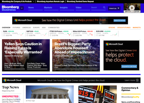 bloomberg old homepage