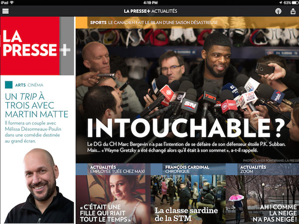 The home page of la press