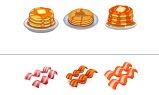 Pancake and bacon emojis.