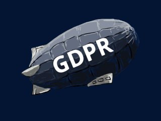 Illustration of a blimp that has the letters GDPR on the side.