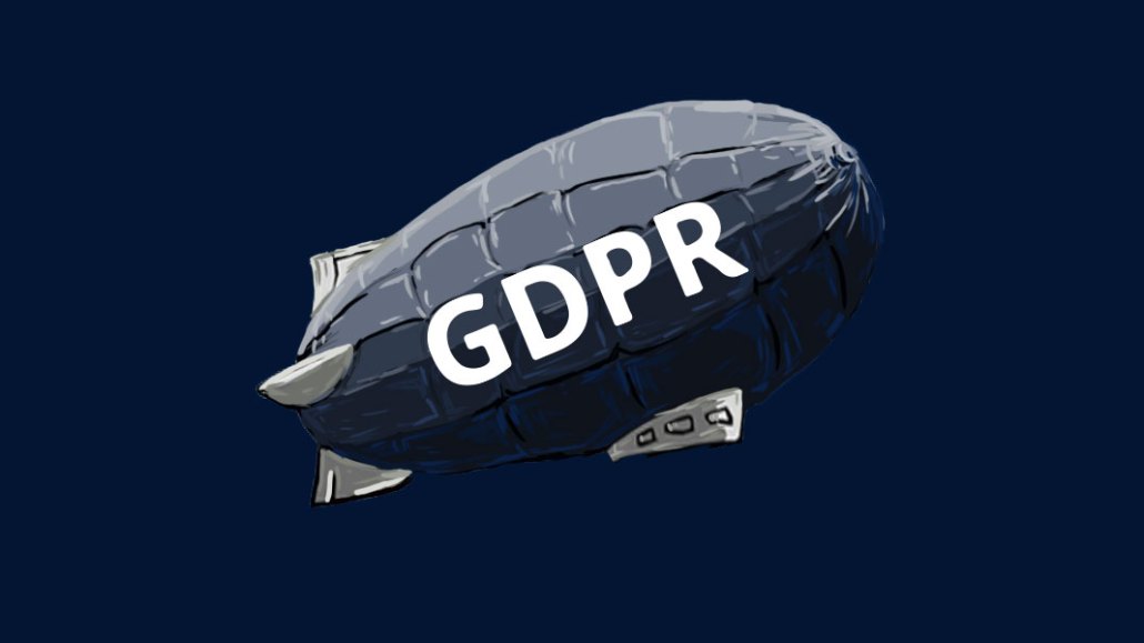 Illustration of a blimp that has the letters GDPR on the side.