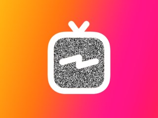 IGTV logo on top of a gradient background.