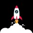 Illustration of a rocket launching with the TikTok logo on the side.