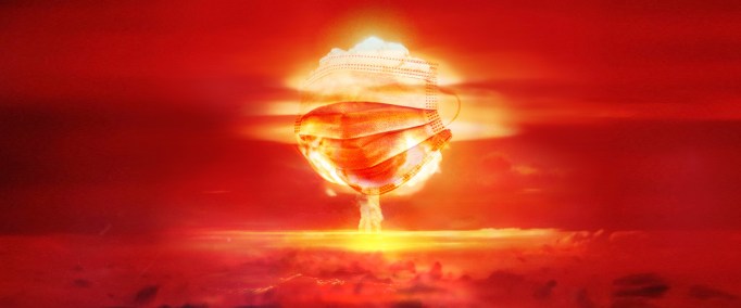 The lead image shows a depiction of a fireball with a mask on.