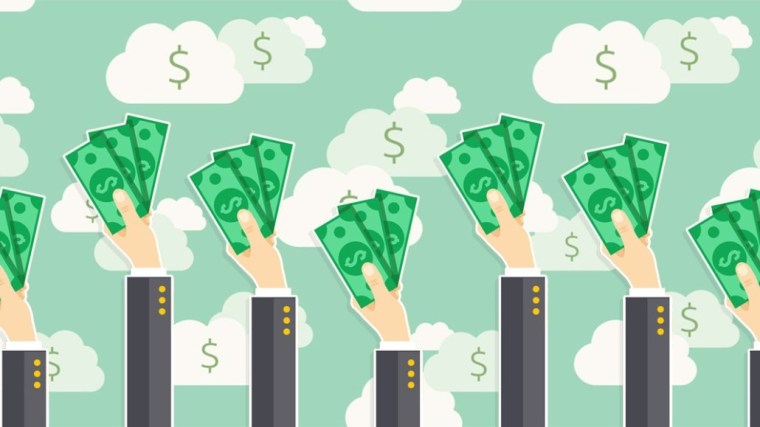 The header image features an illustration of hands raised in the air while holding money.