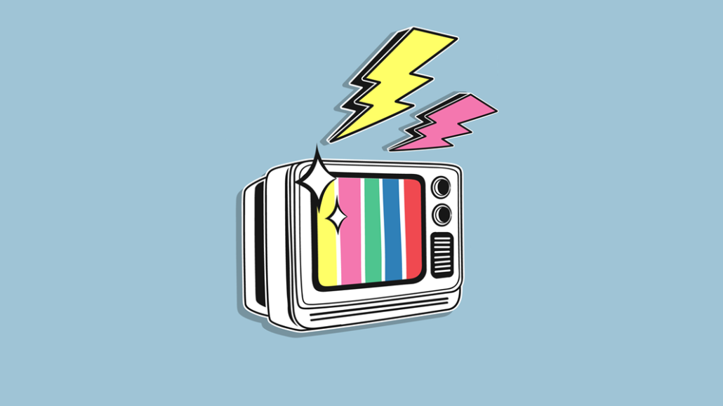 The header image shows an illustration of a TV with lightning bolts on top of it.