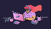 The lead image shows an illustration of a person playing computer games.