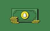 The header image features an illustration with a dollar bill that has the Snapchat logo in the center.