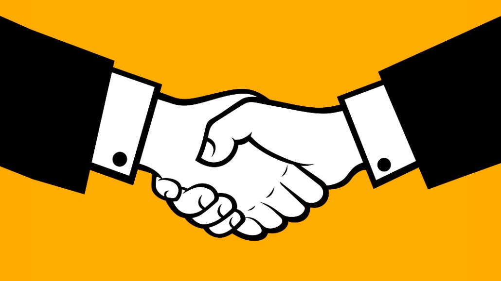 The header image features two hands in a business handshake.