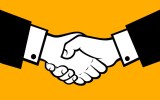 The header image features two hands in a business handshake.