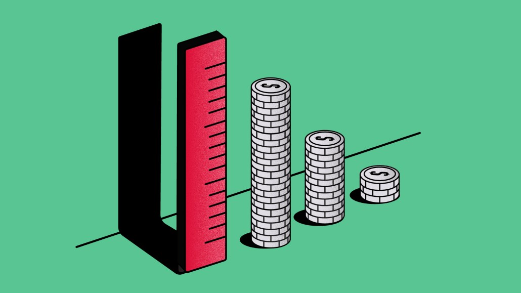 Measuring Success graphic using ruler and coins