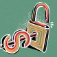 Graphic of a dollar sign-shaped key unlocking a lock, symbolizing the key to unlocking successful performance marketing through the seven stages of development